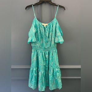 Michael kors dress turquoise off shoulder